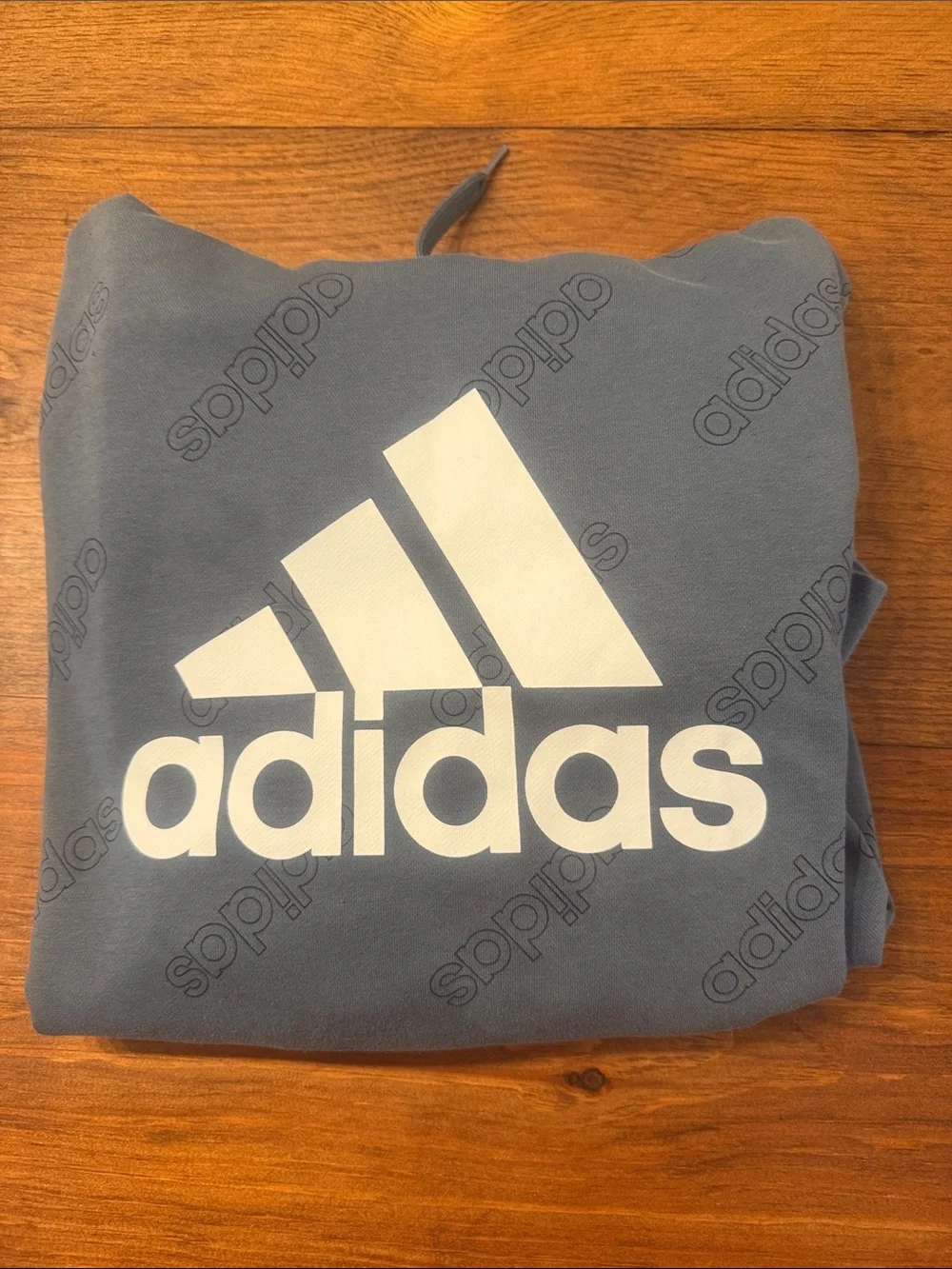 adidas Slate Blue Crewneck Hoodie with White Logo